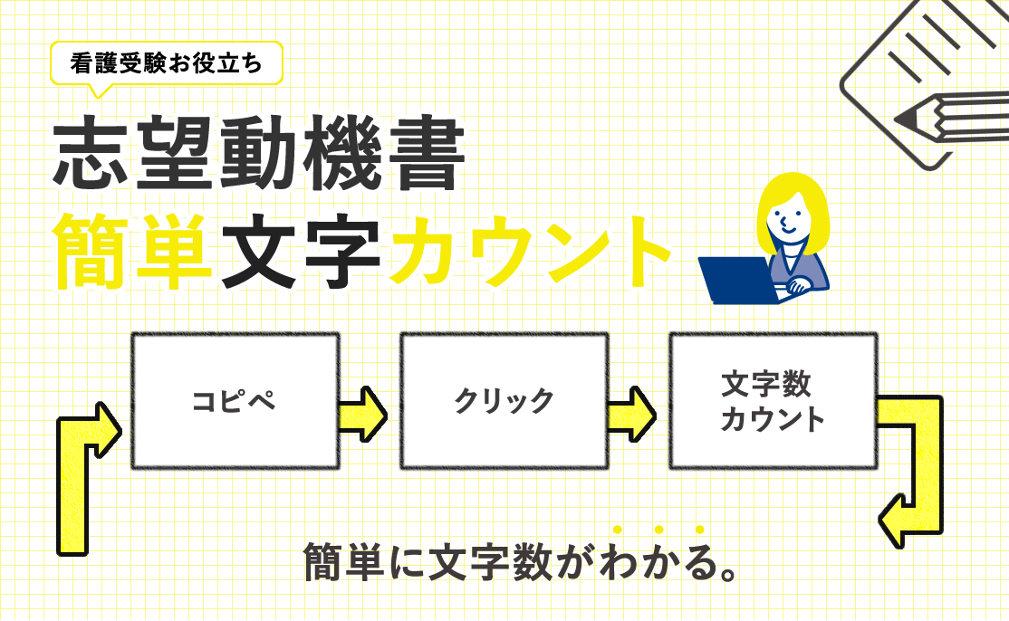 看護受験に役立つ 志望動機書作成 の文字数カウントツール Kazアカデミー 大阪の看護学校 看護予備校