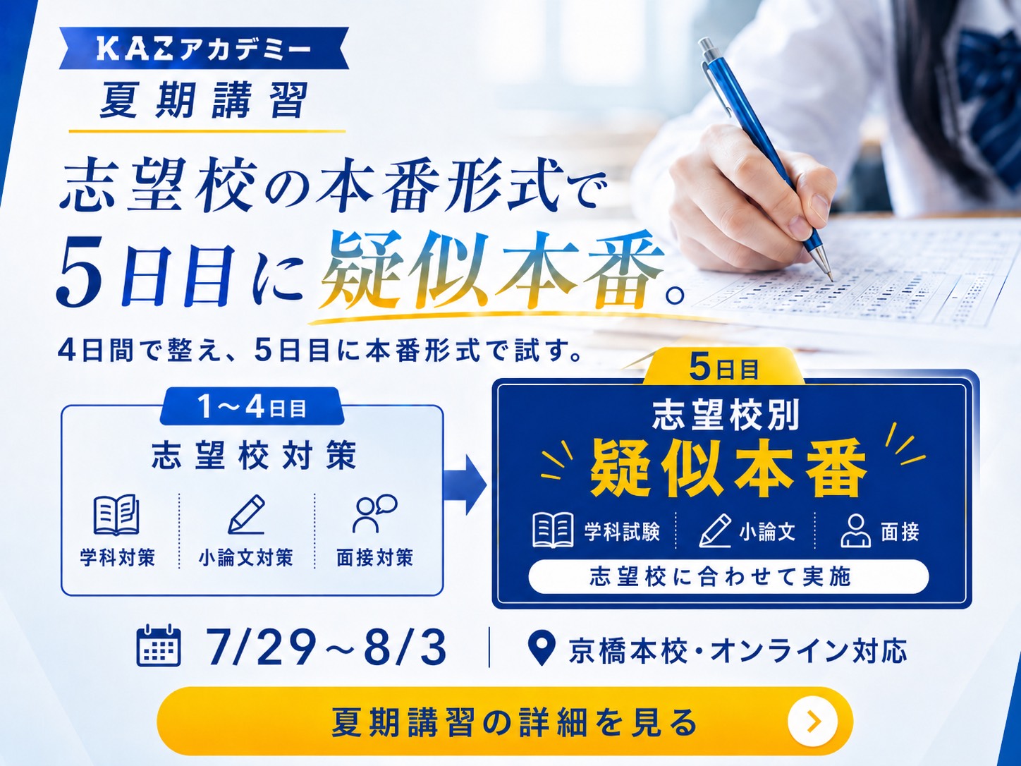 看護予備校大阪の夏期講習のページ